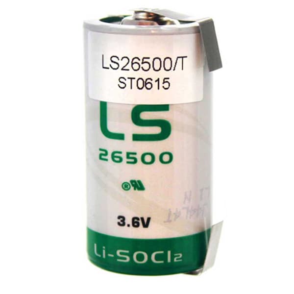 Saft LS26500_TAB C Battery 3.6V 7700mAh Lithium replaces Xeno Energy and more - LS26500_TAB
