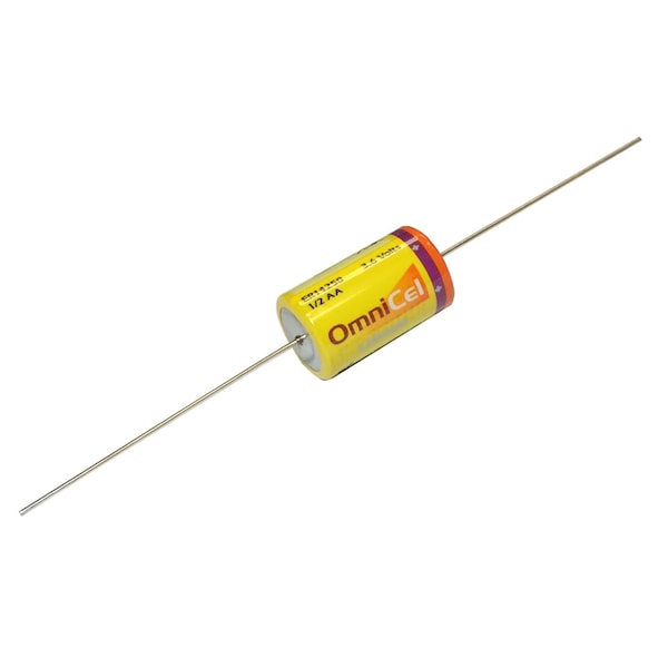 Omnicel ER14250 3.6V 1/2AA Lithium High Energy Battery w/ Axial Pins AMR Backup - ER14250/P