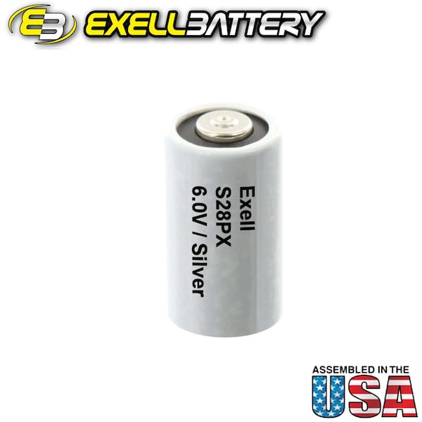 Exell Battery S28PX 6V Silver Oxide Battery 4SR44, V28PX, PX28, 544,  - S28PX