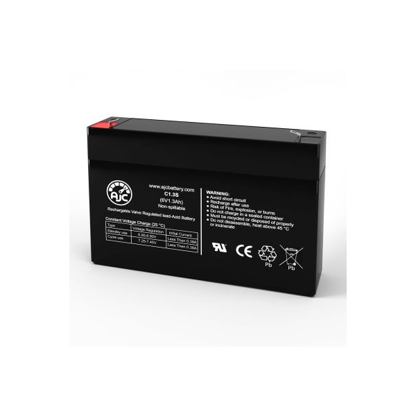 Battery Clerk AJC GE Alarm Replacement Battery 1.3Ah, 6V, F1 - AJC-C1.3S-I-0-186211