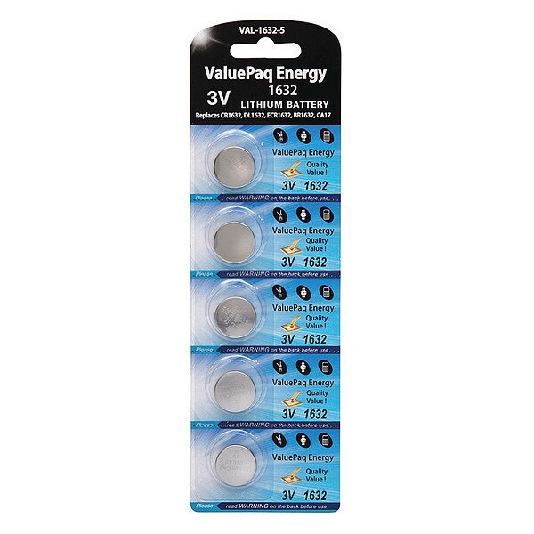 Dantona Battery 3 Volt Lithium (CR) Dantona 5 Pack Lithium Batteries - VAL-1632-5