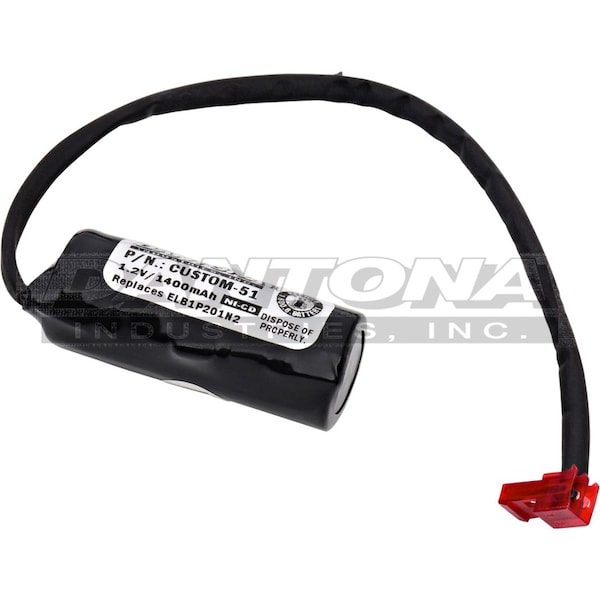 Dantona Dantona Battery - For Emergency Lighting - Battery Rechargeable - 4/5 A - 1200 mAh - 1.2 V DC - 1-/ Pack - CUSTOM-51