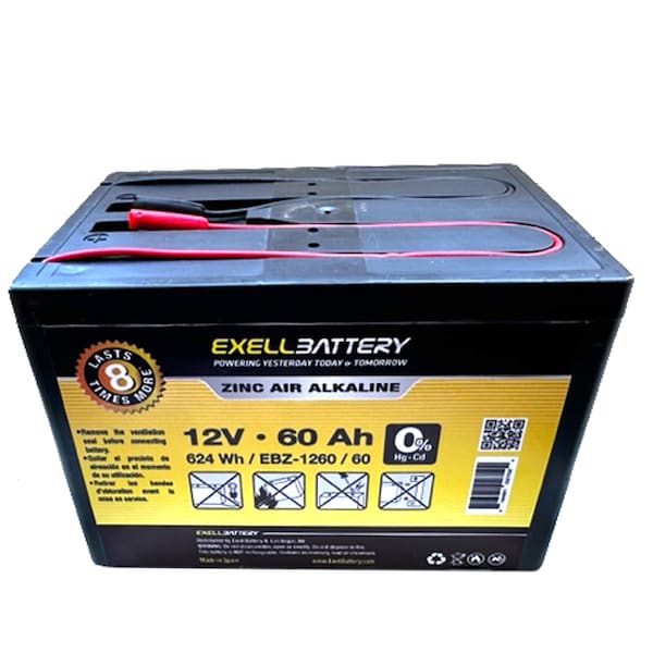 Exell Battery 12V 60Ah Zinc Air Alkaline Battery - EBZ-1260