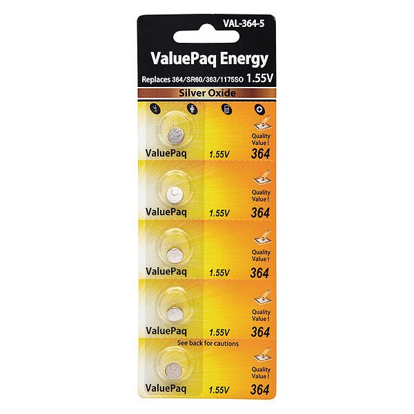 Dantona Battery 1.55 Volt Silver Oxide Dantona 5 Pack Specialty Batteries - VAL-364-5