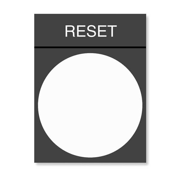 Placa de leyenda Schneider Electric, Reset, Blanca/Negra - ZBY2322