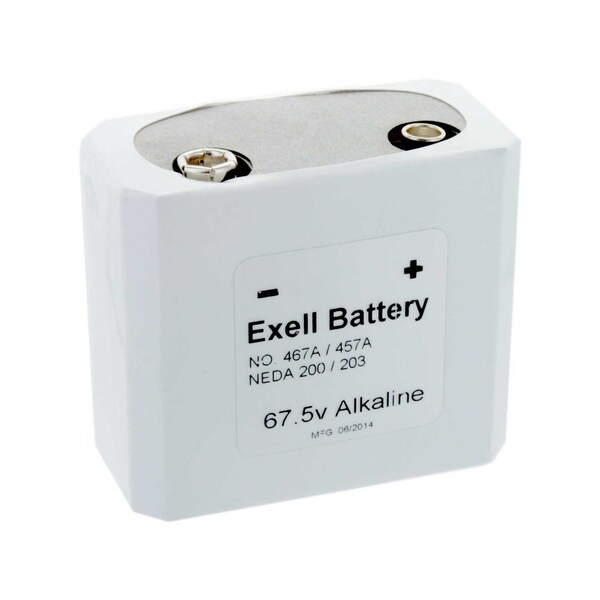 Exell Battery Battery 457/467 67.5V Alkaline Battery NEDA 203 Replaces ER457 - 457/467