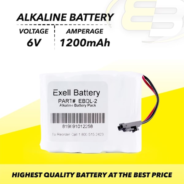 Exell Battery Exell Door Lock Battery Fits Saflok 54990 Replaces HTL1 - EBDL-2