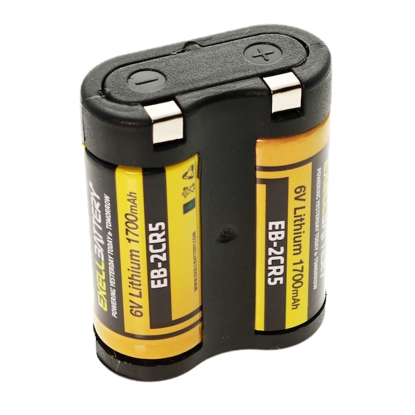 Exell Battery 6V 1700mAh 2CR5 Photo Lithium Battery Replaces 2CR5 DL245 EL2CR5 2CR5M - EB-2CR5
