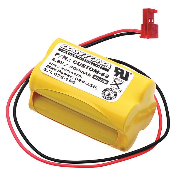 Dantona Battery 4.8 Volt Nickel Cadmium Dantona Emergency Lighting Battery - CUSTOM-63