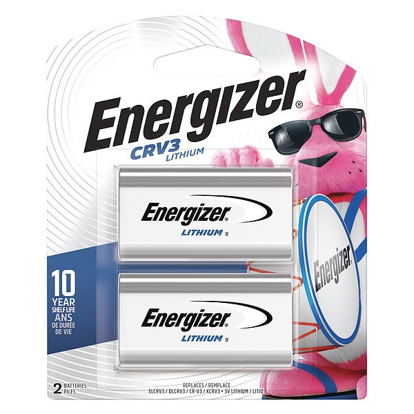 Energizer Energizer CRV3 Batteries, 2 Pack - For Multipurpose - CRV3 - 3000 mAh - 3 V DC - 2-/ Pack - ELCRV3BP2