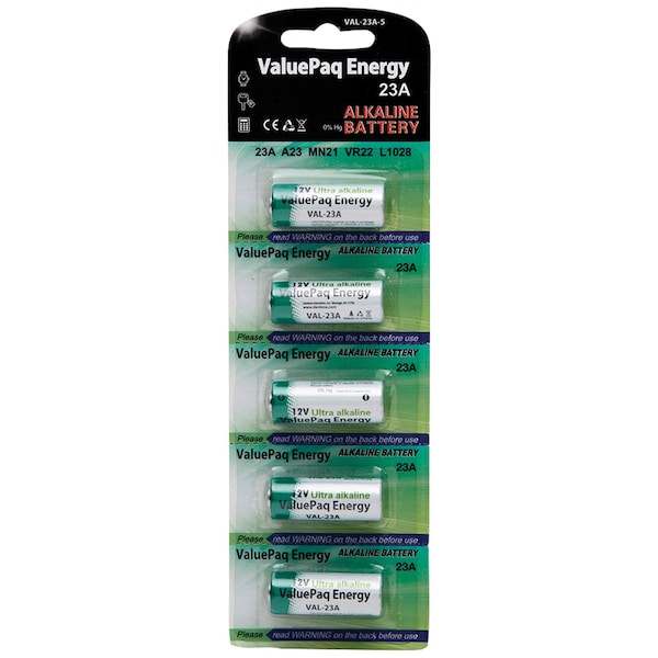 Dantona ValuePaq Energy 23A Alkaline Cylindrical Batteries, Pack/5 - VAL-23A-5