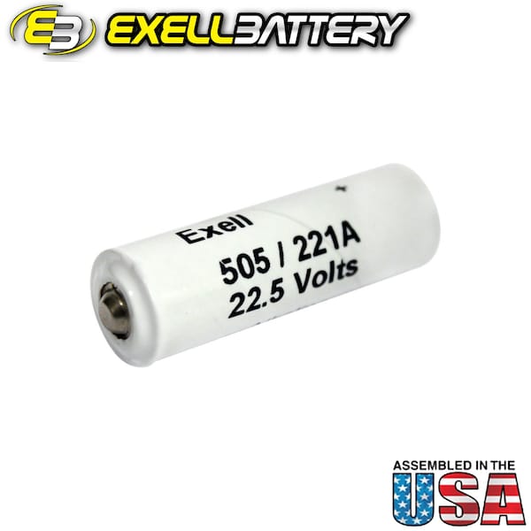 Exell Battery A221 505A Alkaline 22.5V Battery NEDA 221 BLR155 15F15 - A221/505A