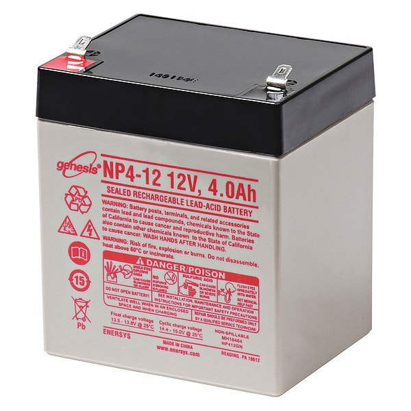 Enersys/Hawker Battery 12 Volt Lead Acid EnerSys/Hawker Emergency Lighting Battery - LEAD-12-4