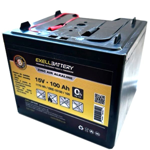 Exell Battery 15V 100Ah Zinc Air Alkaline Battery - EBZ-15100