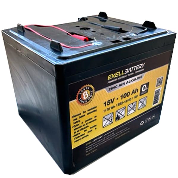 Exell Battery 15V 100Ah Zinc Air Alkaline Battery - EBZ-15100