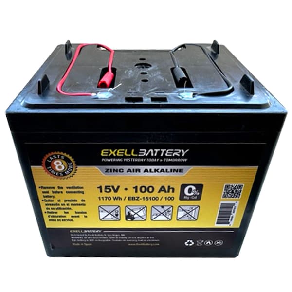 Exell Battery 15V 100Ah Zinc Air Alkaline Battery - EBZ-15100