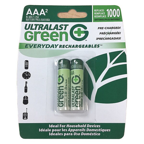 Ultralast Battery 1.2 Volt Nickel Metal Hydride Ultralast Everyday AAA 2 Pack - ULGED2AAA