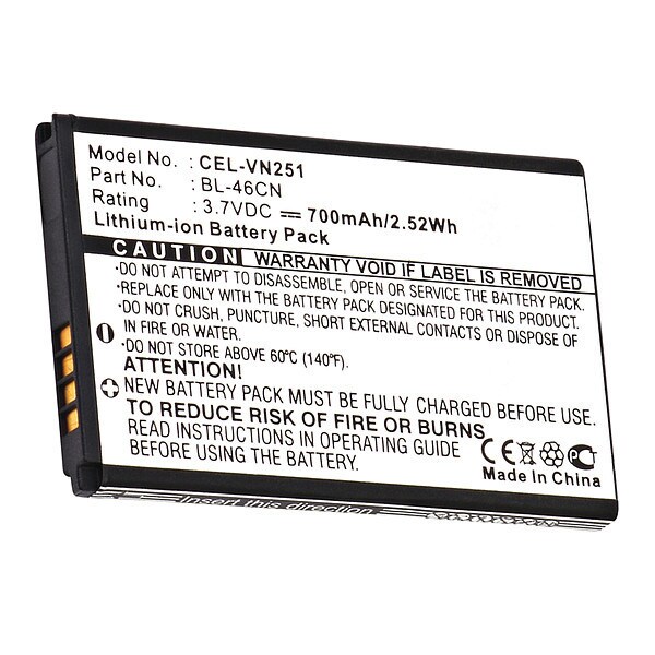 Ultralast Dantona Battery - For Cell Phone - Battery Rechargeable - 700 mAh - 3.7 V DC - 1-/ Pack - CEL-VN251