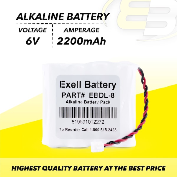 Exell Battery Exell Door Lock Battery Replaces A28110, A28100, 884952 - EBDL-8