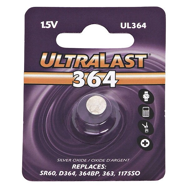 Ultralast NABC UL-364 UltraLast Silver Oxide Watch Battery - Silver Oxide - 1.5V DC - UL364