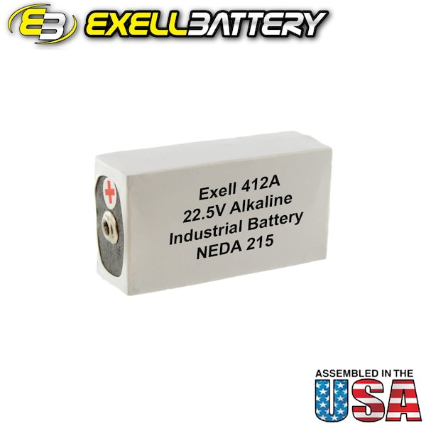 Exell Battery 412A Alkaline 22.5V Battery NEDA 215, 15F20, BLR122 - 412A