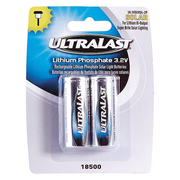 Ultralast Ultralast Battery - Battery Rechargeable - A - 800 mAh - 3.2 V DC - 2-/ Pack - UL18500SL-2P
