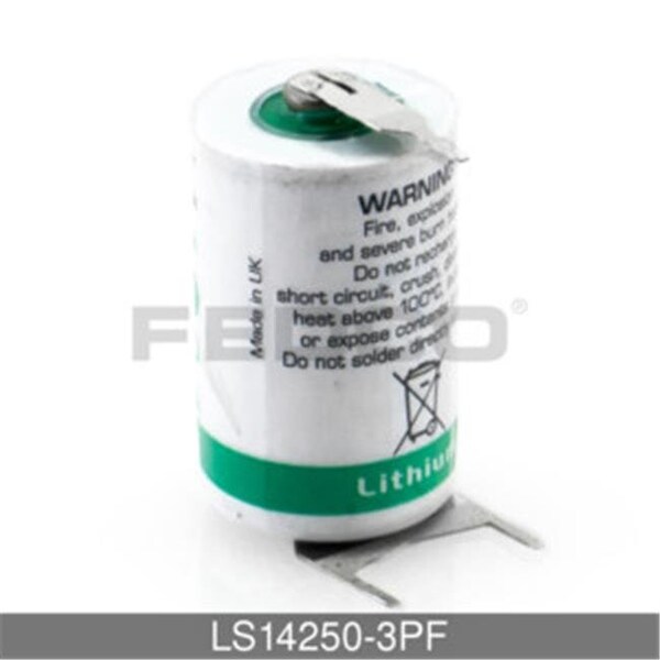 Fedco Batteries FedCo Batteries Compatible with  Saft LS14250-3PF 1-2 AA Lithium Cell With PC Pins - 3.6V  1100mAh - LS14250-3PF