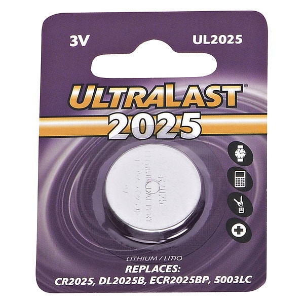 Ultralast NABC UltraLast UL2025 Lithium Button General Purpose Battery - 3V DC - UL2025