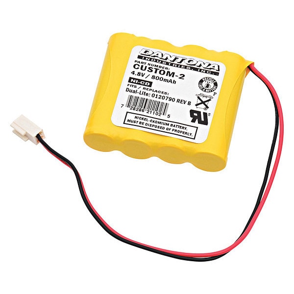 Dantona Battery 4.8 Volt Nickel Cadmium Dantona Emergency Lighting Battery - CUSTOM-2