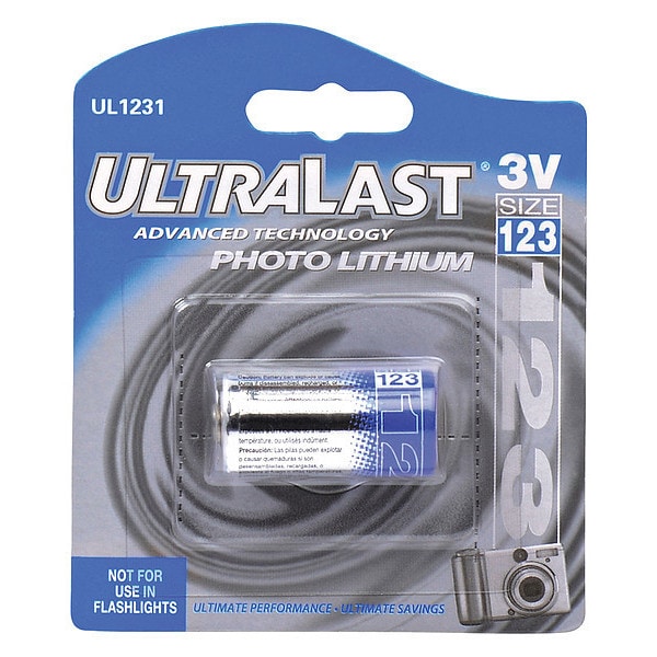 Ultralast Battery 3 Volt Lithium (CR) Ultralast Lithium Photo Battery - UL1231