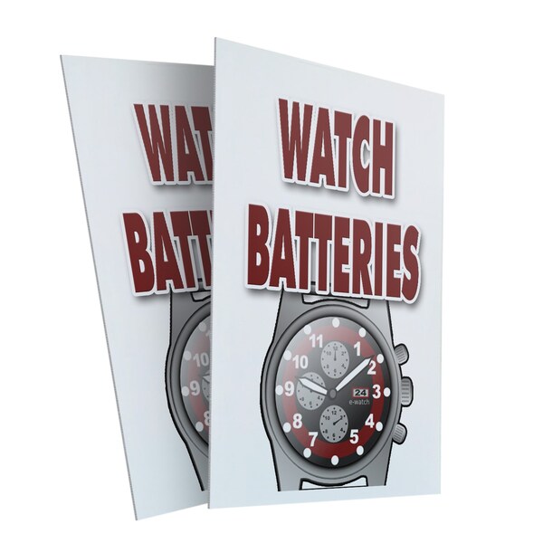 Signmission Watch Batteries, A-Frame & 2 Sign Inserts, Heavy-Duty Plastic Frame - SBHD-C-2436-WATCH BATTERIES