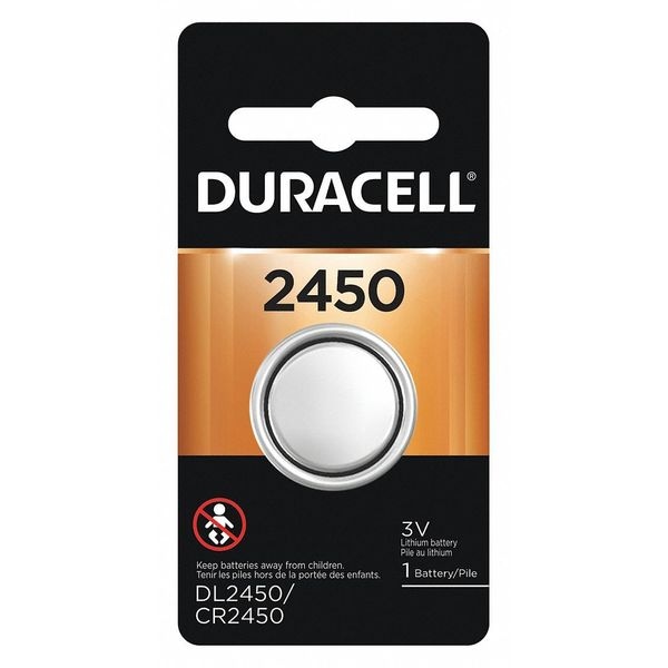 Duracell Lithium Coin Cell Battery, 2450, 3V - DL2450BPK