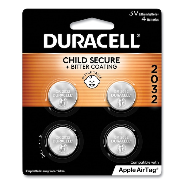 Duracell Duracell Coin Cell Lithium 3V Battery - DL2032 - For Multipurpose - 220 mAh - 3 V DC - 4 / Each - DL2032B4PK