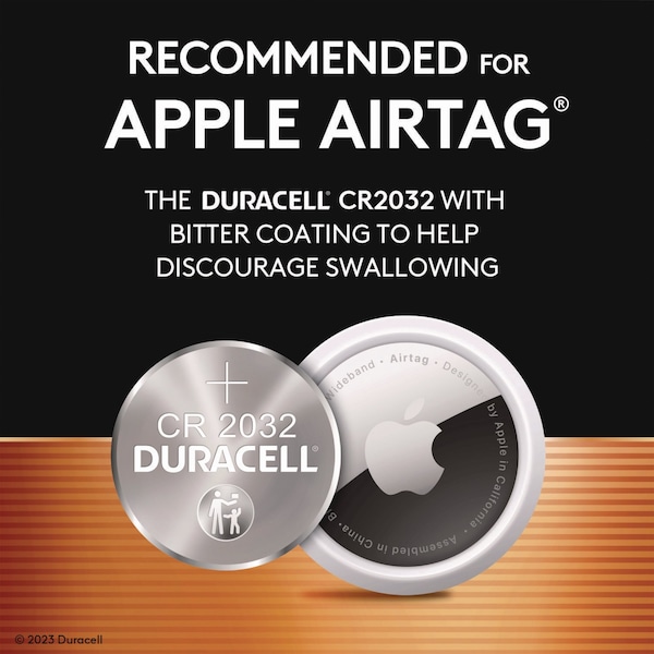 Duracell Lithium Coin Batteries With Bitterant, 2032, PK6 - DL2032B6PK