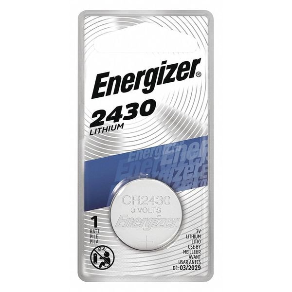 Energizer Energizer 2430 Lithium Coin Battery, 1 Pack - For Multipurpose - 290 mAh - 3 V DC - 1 Each - ECR2430BP