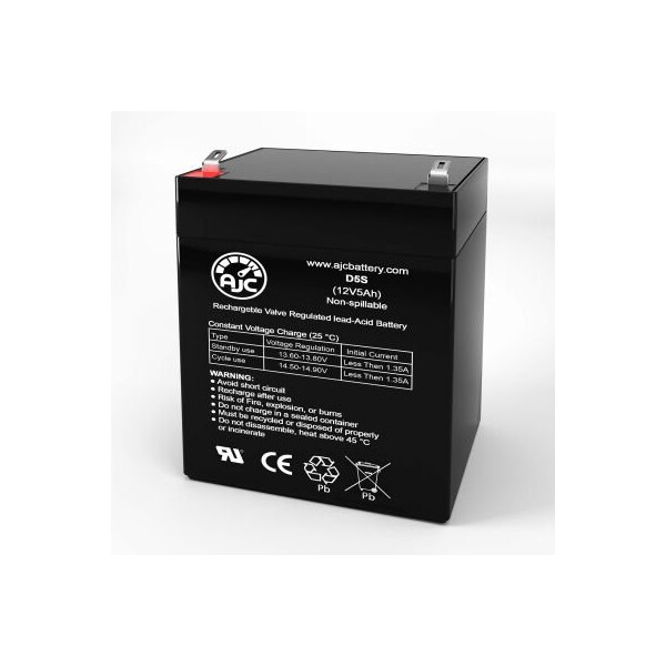 Battery Clerk AJC Securitron BPS246 Alarm Replacement Battery 5Ah, 12V, F1 - AJC-D5S-J-0-186221