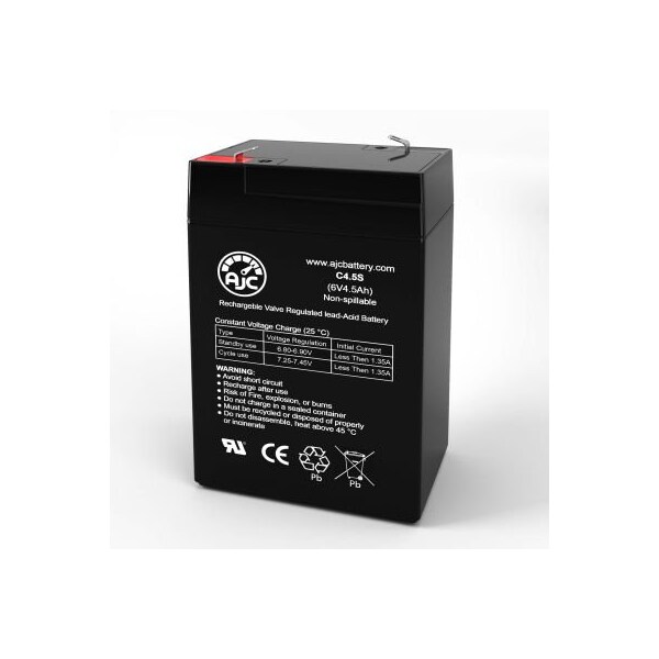 Battery Clerk AJC ADI 2589 Alarm Replacement Battery 4.5Ah, 6V, F1 - AJC-C4.5S-I-0-186003