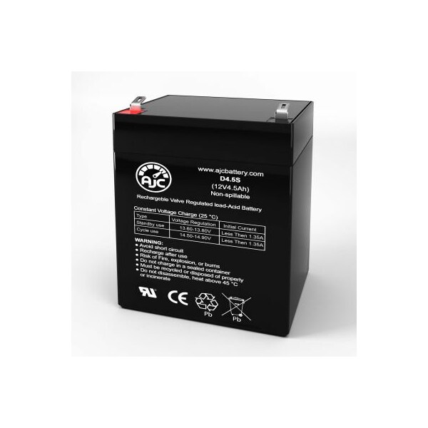 Battery Clerk AJC ADT Safewatch Pro 2000 Alarm Replacement Battery 4.5Ah, 12V, F1 - AJC-D4.5S-A-1-108670