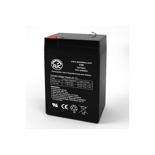 Battery Clerk AJC ADI 654 Alarm Replacement Battery 5Ah, 6V, F1 - AJC-C5S-J-0-186057