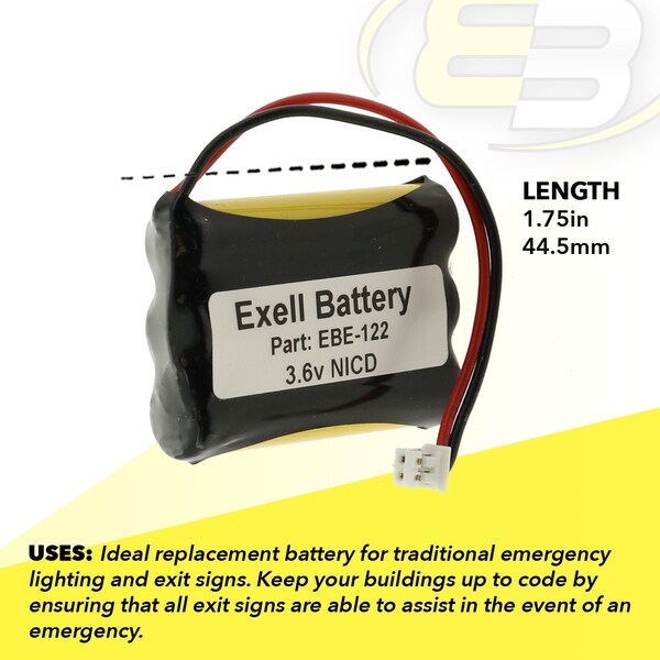 Exell Battery ATM Machine Battery Fits Resistacap N250AAAF3WL Replaces CUSTOM-122 - EBE-122