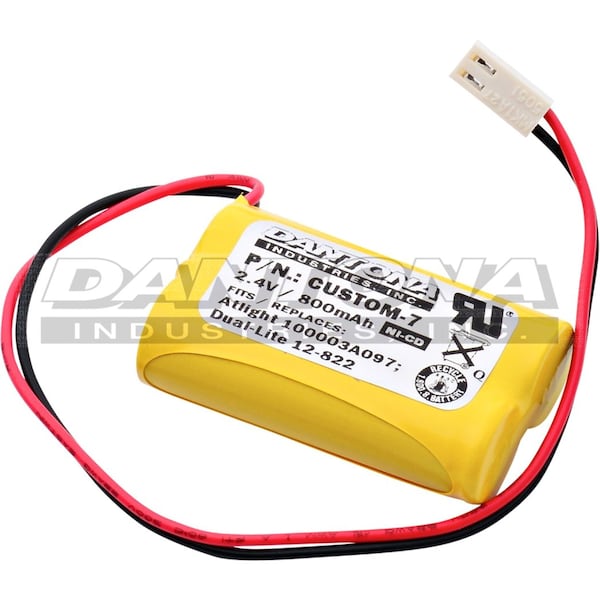Dantona Dantona Battery - For Emergency Lighting - Battery Rechargeable - AA - 800 mAh - 2.4 V DC - 1-/ Pack - CUSTOM-7
