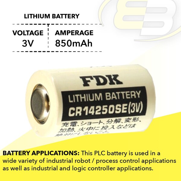 Exell Battery 3V 1/2 AA CR14250SE High Capacity Laser Lithium Button Top Battery - EBPLC-7