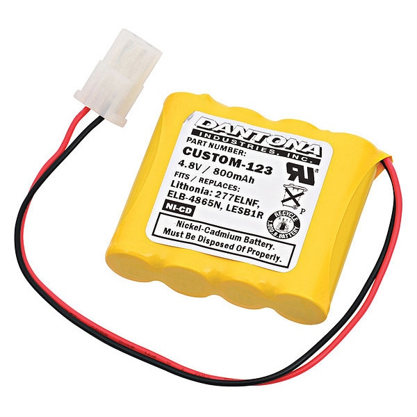 Dantona Battery 4.8 Volt Nickel Cadmium Dantona Emergency Lighting Battery - CUSTOM-123