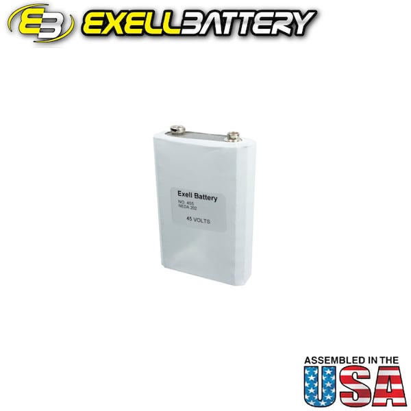 Exell Battery 455 Alkaline 45V Battery NEDA 201, EB-455, 30F40 - 455A