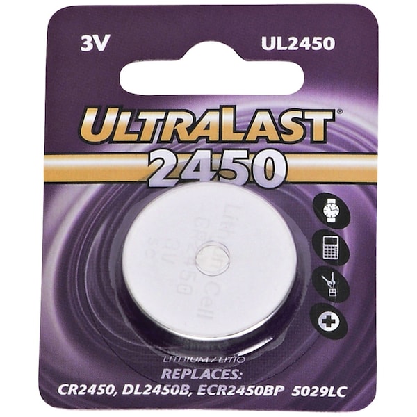 Ultralast Dantona UL-2450 UltraLast Lithium Manganese Dioxide Button Cell Battery - For Multipurpose - 3 V DC - UL2450