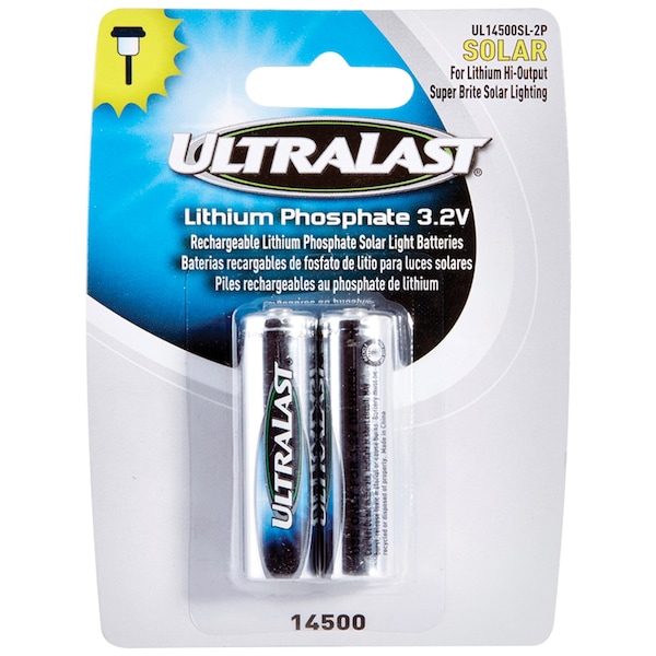 Ultralast Lithium 14500 Batteries for Solar Lighting, Pack/2 - UL14500SL-2P