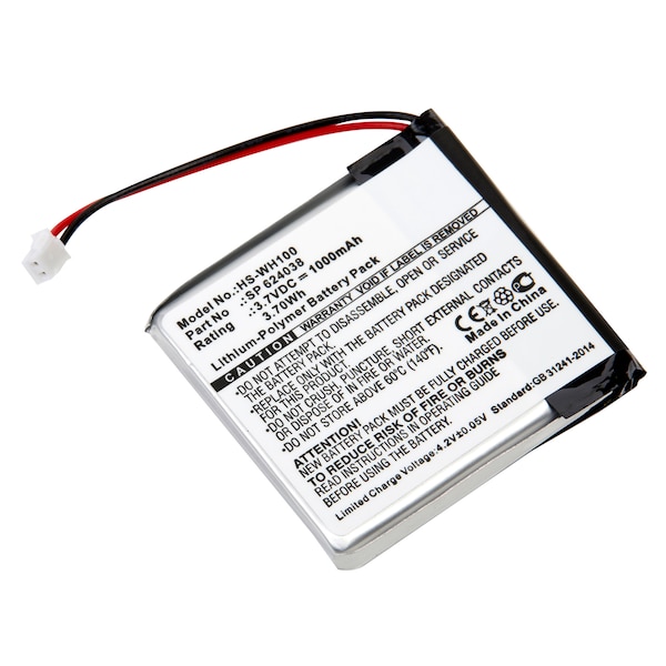 Ultralast Headset Battery, Sony WH-1000xM3 Sony SP 624038 - HS-WH100