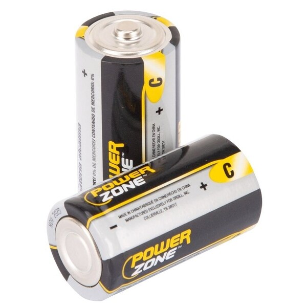 Powerzone Battery, 1.5 V Battery, C Battery, Zinc, Manganese Dioxide, and Potassium Hydroxide - LR14-4P-DB