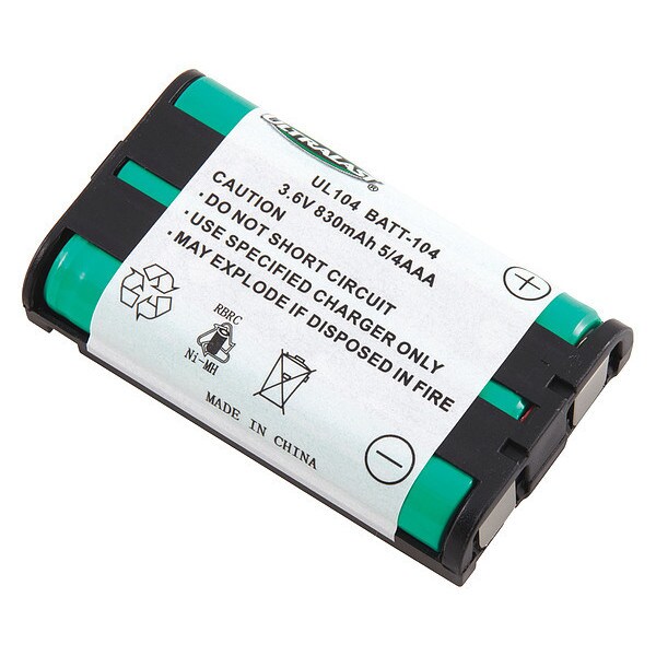 Ultralast NABC UL-104 UltraLast Nickel Metal Hydride Cordless Phone Battery - Nickel-Metal Hydride - 3.6V DC - UL104