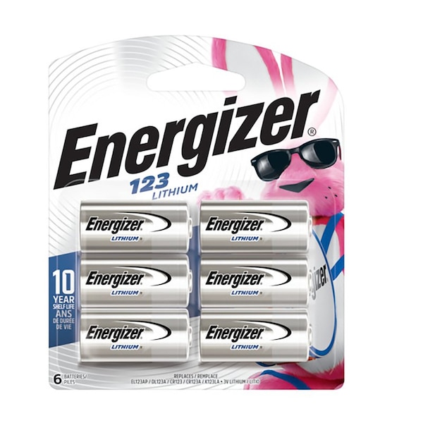 Energizer Energizer 123 Batteries, 6 Pack - For Multipurpose - 3 V DC - 6 - EL123BP-6